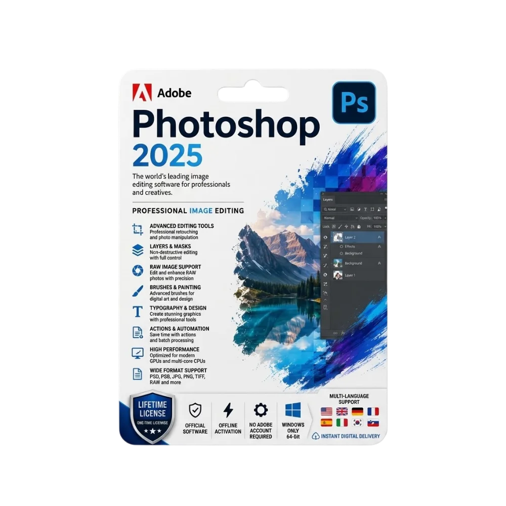 Adobe Photoshop 2025 (1 User, Windows) – Digital Download